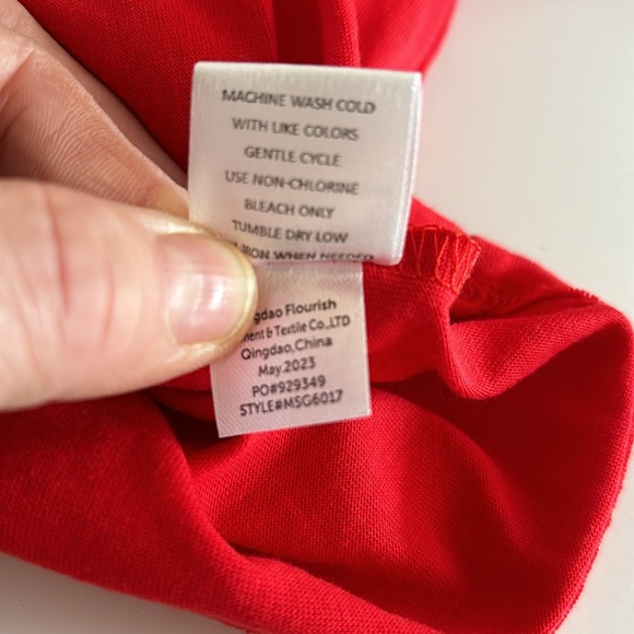 NWT Magical Season Red Fa La La Fringed Christmas Tree Short Sleeves Tee XS - Picture 16 of 16